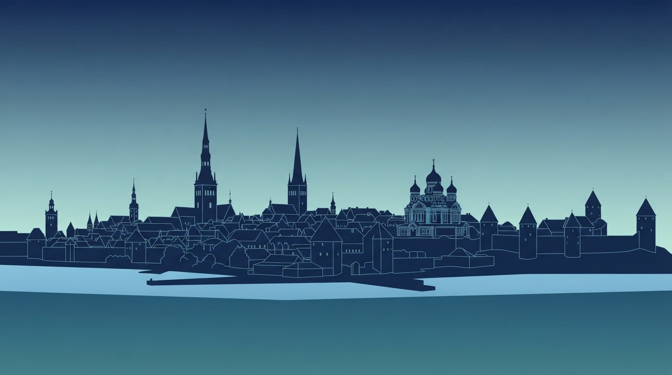 Tallinn Estonia skyline illustration